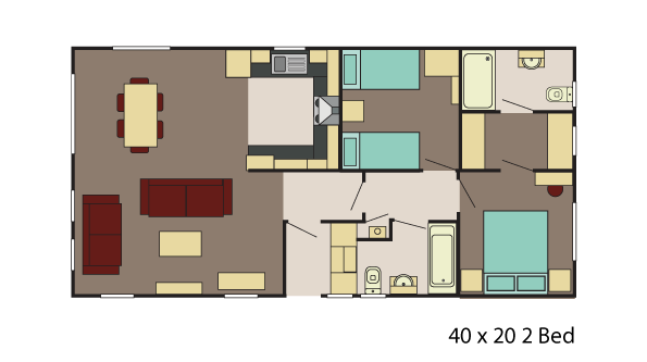 Newbury 40x20 2 Bed layout